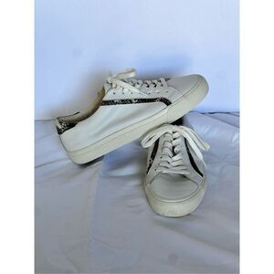 Madewell white casual leather sneakers snakeskin accent sz 8.5 style# MA521